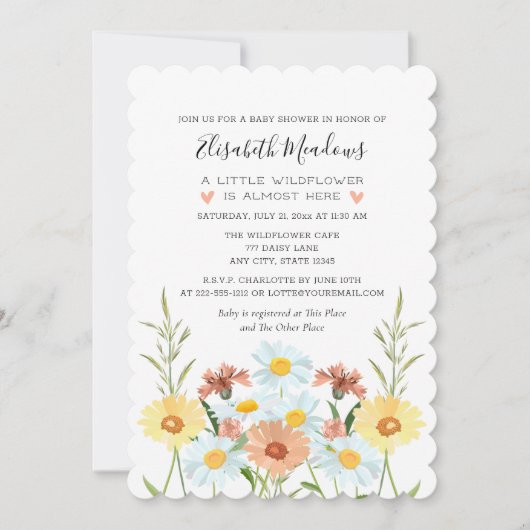 Invitations fleur sauvage De Douche Bébé Pour Une (Devant)