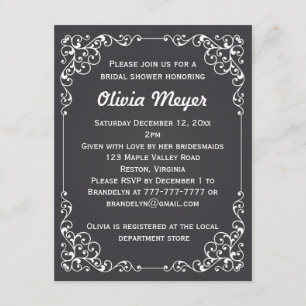 Invitations fleuris de douche de frontière de