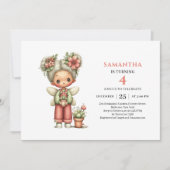 Invitations Fleuris Pastel pour les 3 ans de la Fé (Devant)
