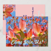 Invitations Fleurs d'Arbre de Cornouiller Rose Ble (Devant / Derrière)