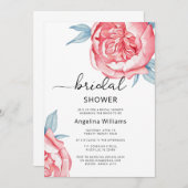 Invitations Fleurs de Fête des mariées. (Devant / Derrière)