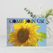 Invitations Fleurs de soleil jaunes Venez Nous Rej (Debout devant)