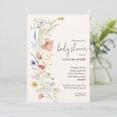 Invitations fleurs sauvages de douche pour bébé (Debout devant)