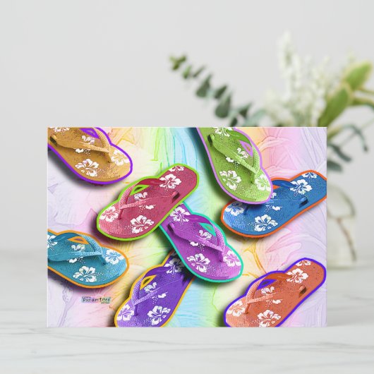 Invitations - Flip Flops Pop Art (Debout devant)