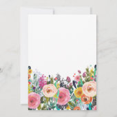 Invitations Floral Baby Shower - Aquarelle de prin (Dos)