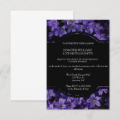 Invitations Floral Black Wedding (Devant / Derrière)