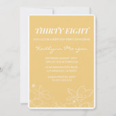 Invitations Floral Modern Jaune 38e anniversaire (Devant)