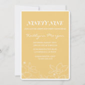 Invitations Floral Modern Jaune 99e anniversaire (Devant)