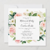 Invitations Floral Retraite Party, Carré Invita (Devant)