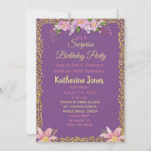 Invitations Floral Surprise Anniversaire (Devant)