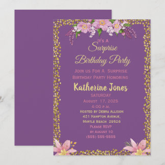 Invitations Floral Surprise Anniversaire