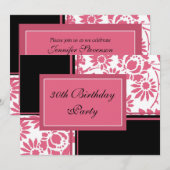 Invitations florales à la fête du 30e anniversaire (Devant / Derrière)