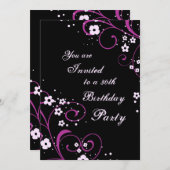 Invitations florales à la fête du 30e anniversaire (Devant / Derrière)