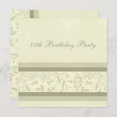 Invitations florales à la fête du 80e anniversaire (Devant / Derrière)