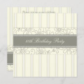 Invitations florales à la fête du 80e anniversaire (Devant / Derrière)