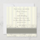 Invitations florales à la fête du 80e anniversaire (Dos)