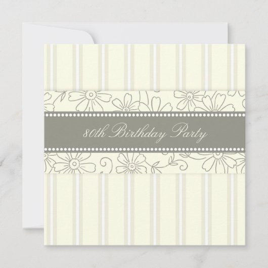 Invitations florales à la fête du 80e anniversaire (Devant)