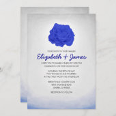 Invitations florales à la mode de mariage de bleu (Devant / Derrière)