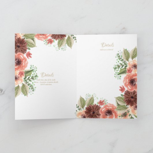 Invitations florales BAPTISM de 4 pg - Programme (Intérieur)