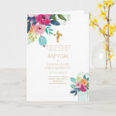 Invitations florales BAPTISM de 4 pg - Programme (Fleur jaune)