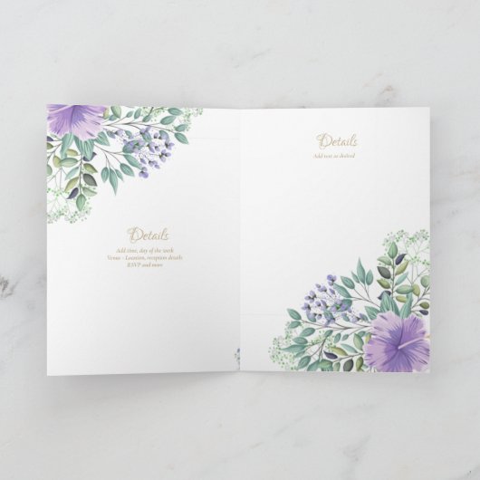 Invitations florales BAPTISM de 4 pg - Programme (Intérieur)