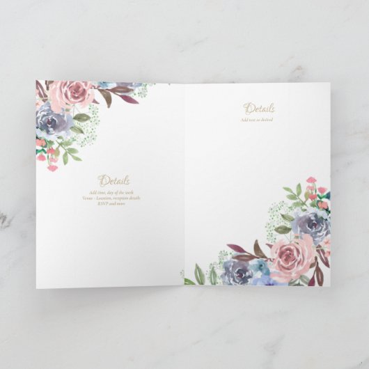 Invitations florales BAPTISM de 4 pg - Programme (Intérieur)