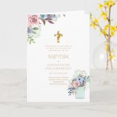 Invitations florales BAPTISM de 4 pg - Programme (Fleur jaune)