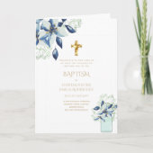 Invitations florales BAPTISM de 4 pg - Programme (Devant)