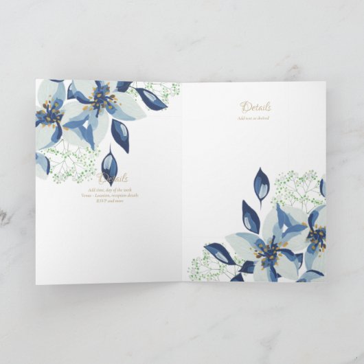 Invitations florales BAPTISM de 4 pg - Programme (Intérieur)