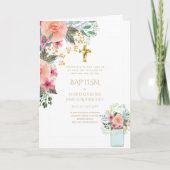 Invitations florales BAPTISM de 4 pg - Programme (Devant)