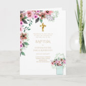 Invitations florales BAPTISM de 4 pg - Programme (Devant)