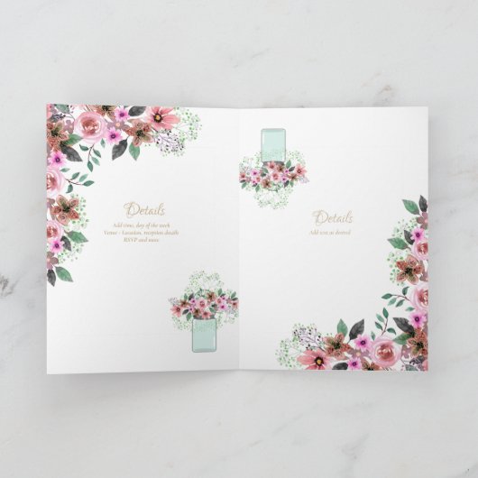 Invitations florales BAPTISM de 4 pg - Programme (Intérieur)