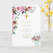 Invitations florales BAPTISM de 4 pg - Programme (Fleur jaune)
