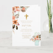Invitations florales BAPTISM de 4 pg - Programme (Devant)