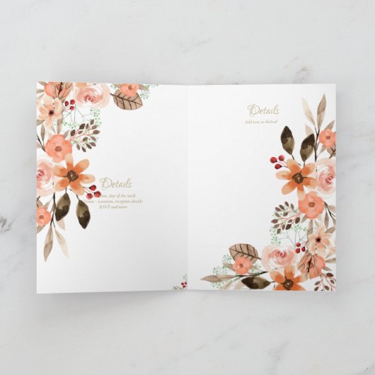 Invitations florales BAPTISM de 4 pg - Programme (Intérieur)