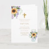 Invitations florales BAPTISM de 4 pg - Programme (Devant)