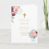 Invitations florales BAPTISM de 4 pg - Programme (Devant)