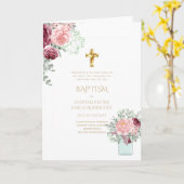 Invitations florales BAPTISM de 4 pg - Programme (Fleur jaune)