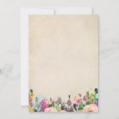 Invitations florales colorées pour bébé saupoudré, (Dos)