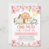 Invitations florales d'anniversaire d'animaux de (Devant)