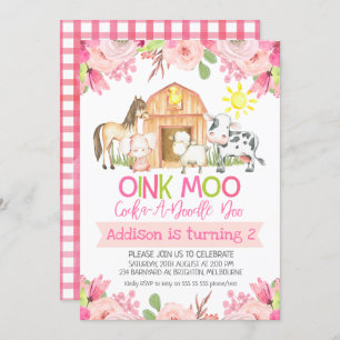 Invitations florales d'anniversaire d'animaux de