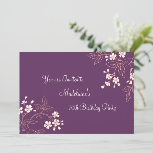 Invitations florales de corail de fête (Debout devant)