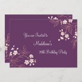 Invitations florales de corail de fête (Devant / Derrière)