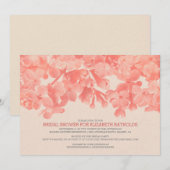 Invitations florales de corail de Fête de la (Devant / Derrière)