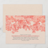 Invitations florales de corail de mariage (Devant / Derrière)