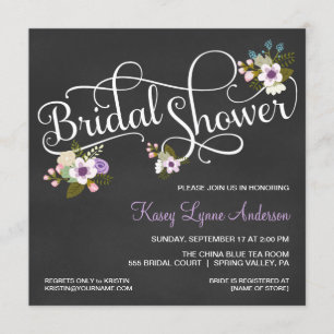 Invitations florales de Fête de la mariée de