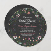 Invitations florales de Fête de la mariée de (Devant / Derrière)