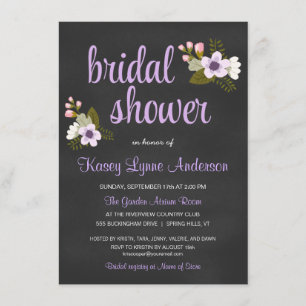 Invitations florales de Fête de la mariée de