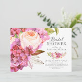 Invitations florales de Fête de la mariée de rose (Debout devant)