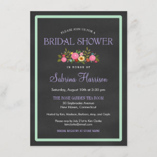 Invitations florales de Fête de la mariée de style